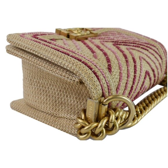 Chanel Small Boy Chevron Cotton Mixed Fibers - Picture 7 of 12